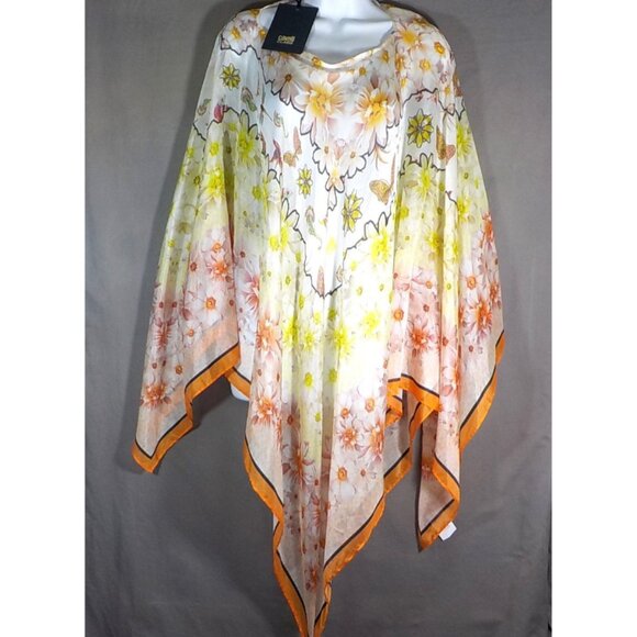 Class Roberto Cavalli Tops - ROBERTO CAVALLI Class Printed Floral 100% Silk Caftano Kaftan Shawl  - One Size